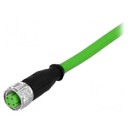Conector: M12 mufă PIN: 4 mamă cod D-Ethernet 5m - Cablu de rețea Ethernet M12 4 pini, lungime 5m | Electronic-mag.ro | Componente Electronice