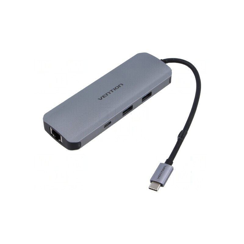 Hub USB OTG 9 Porturi 0,15m Grey | Electronic-mag.ro | Componente Electronice