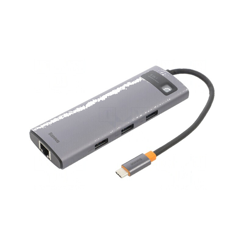Hub USB 3.0/3.1/3.2 gri - 8 porturi | Electronic-mag.ro | Componente Electronice