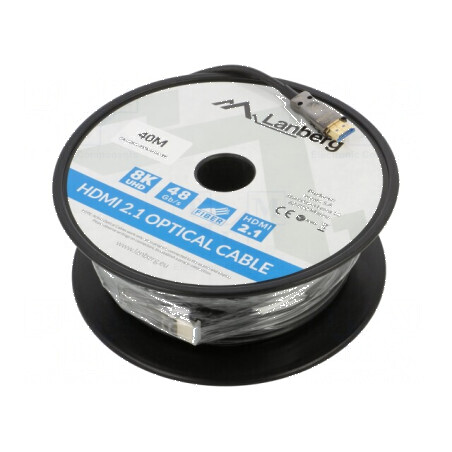 Cablu HDMI 2.1 40m negru | Electronic-mag.ro | Componente Electronice