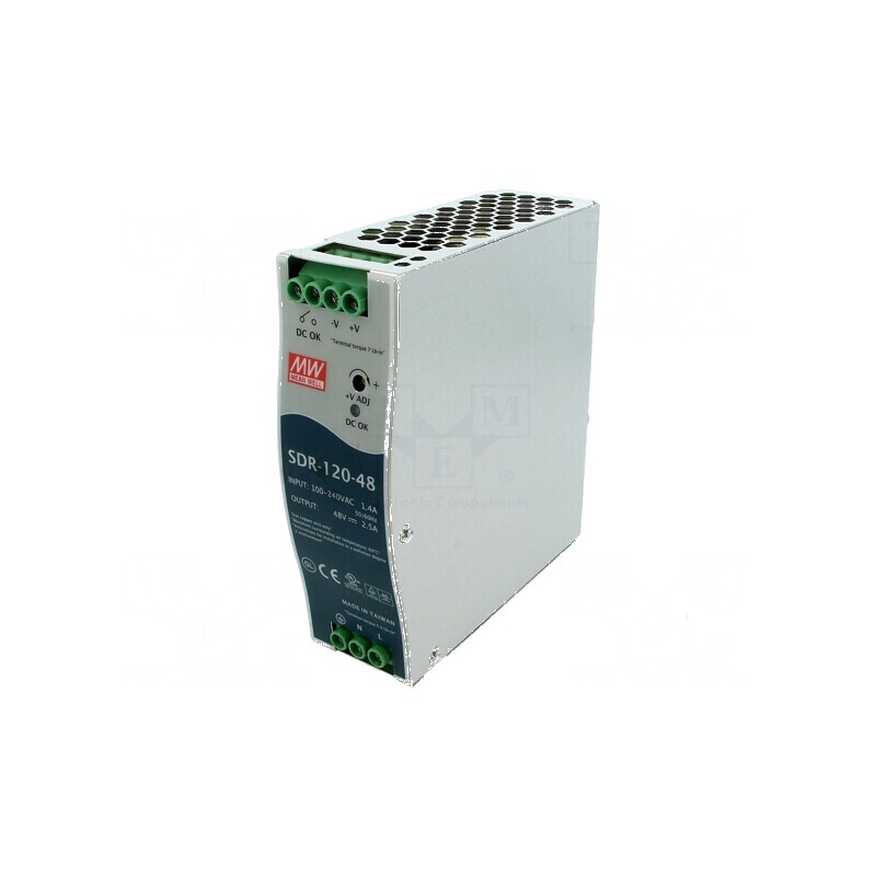 Alimentator pulsatoriu pentru şină DIN 120W 48VDC 2,5A | Electronic-mag.ro | Componente Electronice