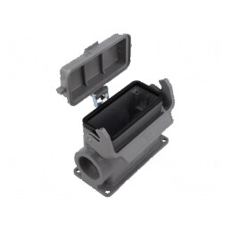 Han B Base SM HC 2 x M32 plastic cover - Capac plastic pentru 2 prize Han B Base SM HC M32 | Electronic-mag.ro | Componente Electronice