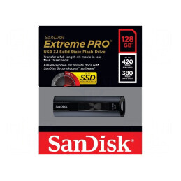 Pendrive USB 3.2 128GB Extreme PRO neagră | Electronic-mag.ro | Componente Electronice