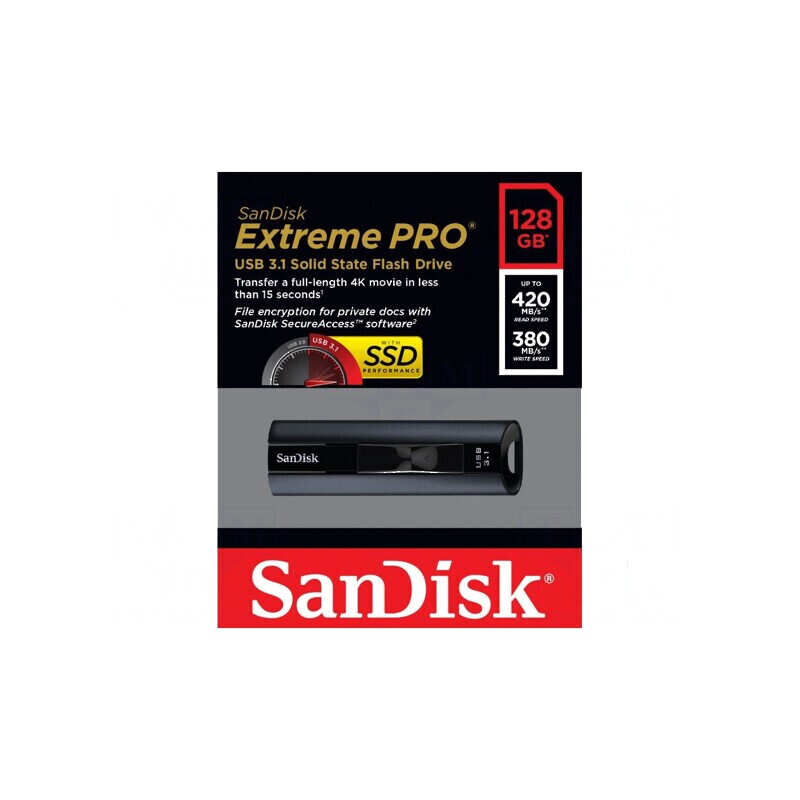 Pendrive USB 3.2 128GB Extreme PRO neagră | Electronic-mag.ro | Componente Electronice