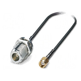 Cablu N mamă, RP-SMA tată FRNC ecranat - negru | Electronic-mag.ro | Componente Electronice