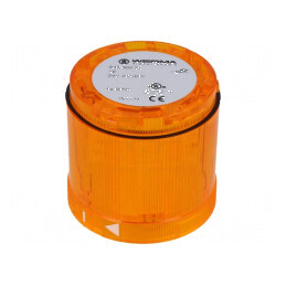 Semnalizator luminos portocaliu 24VDC 24VAC IP54 Ø70x66mm | Electronic-mag.ro | Componente Electronice