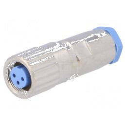 Conector M9 mufă mamă aurit IP65 3 pini 3A | Electronic-mag.ro | Componente Electronice