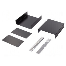 Carcasă aluminiu neagră 261mm x 300mm x 134mm | Electronic-mag.ro | Componente Electronice