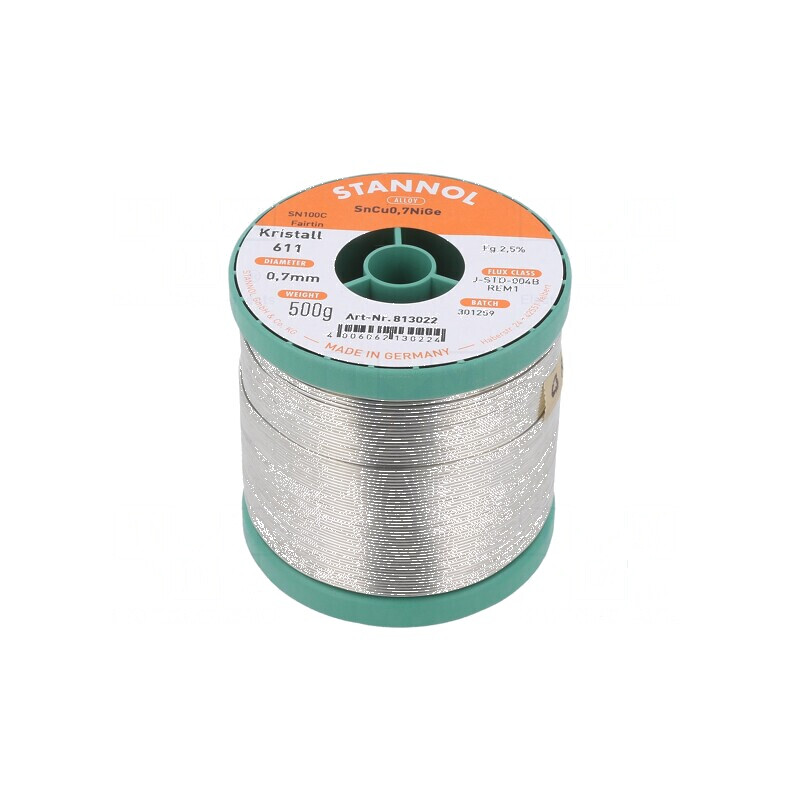 Cositor fără plumb Sn99,3Cu0,7 NiGe 0,7mm 500g bobină 2,5% | Electronic-mag.ro | Componente Electronice