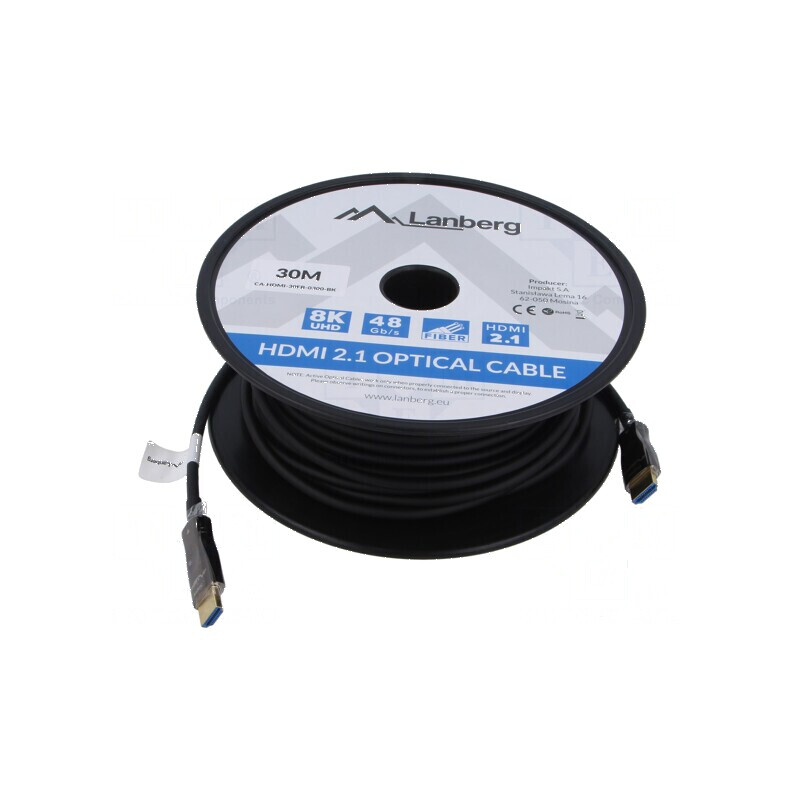 Cablu HDMI 2.1 Lungime 30m negru | Electronic-mag.ro | Componente Electronice
