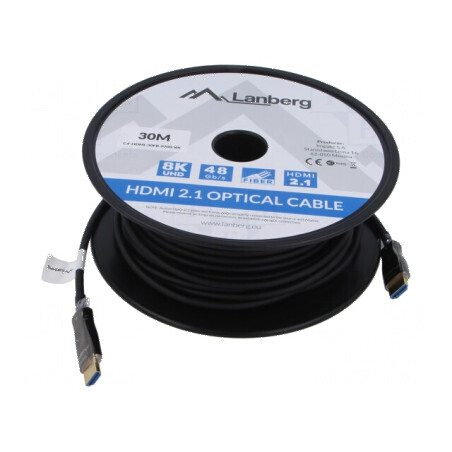Cablu HDMI 2.1 Lungime 30m negru | Electronic-mag.ro | Componente Electronice