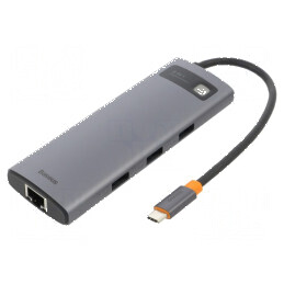 Hub USB gri cu 8 porturi | Electronic-mag.ro | Componente Electronice