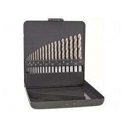 Set de burghie pentru metal - cutie metalică 19 buc. | Electronic-mag.ro | Componente Electronice