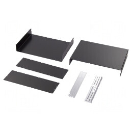 Carcasă aluminiu neagră 350mm x 250mm x 110mm | Electronic-mag.ro | Componente Electronice