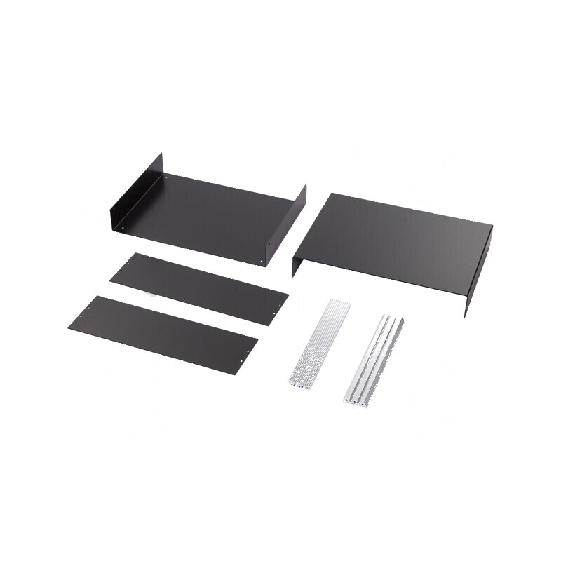 Carcasă aluminiu neagră 350mm x 250mm x 110mm | Electronic-mag.ro | Componente Electronice