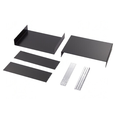 Carcasă aluminiu neagră 350mm x 250mm x 110mm | Electronic-mag.ro | Componente Electronice
