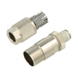 Conector M12 PIN: 8 tată pentru cablu IDC | Electronic-mag.ro | Componente Electronice