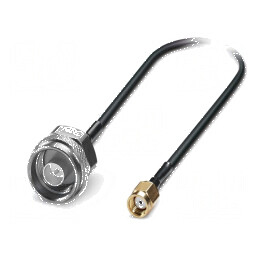 Cablu N tată, RP-SMA tată FRNC conectori ecranaţi negru drept - Cablu coaxial negru drept | Electronic-mag.ro | Componente Electronice