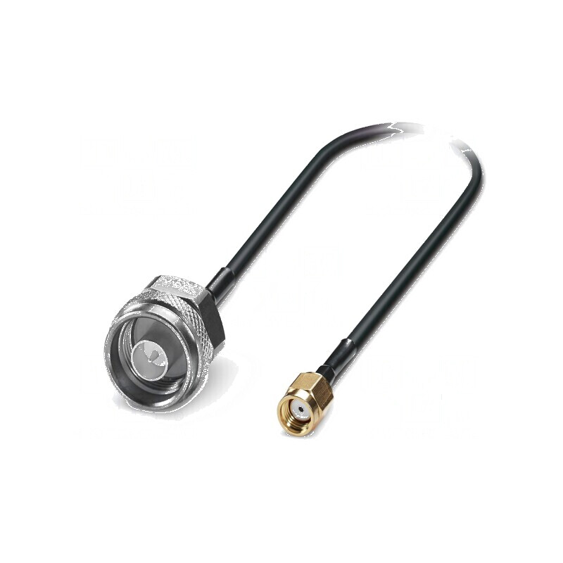 Cablu N tată, RP-SMA tată FRNC conectori ecranaţi negru drept - Cablu coaxial negru drept | Electronic-mag.ro | Componente Electronice