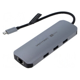 Hub USB USB 3.0 PnP gri Număr porturi: 8 0,15m Culoare: negru - Hub USB 3.0 gri cu 8 porturi - negru | Electronic-mag.ro | Componente Electronice