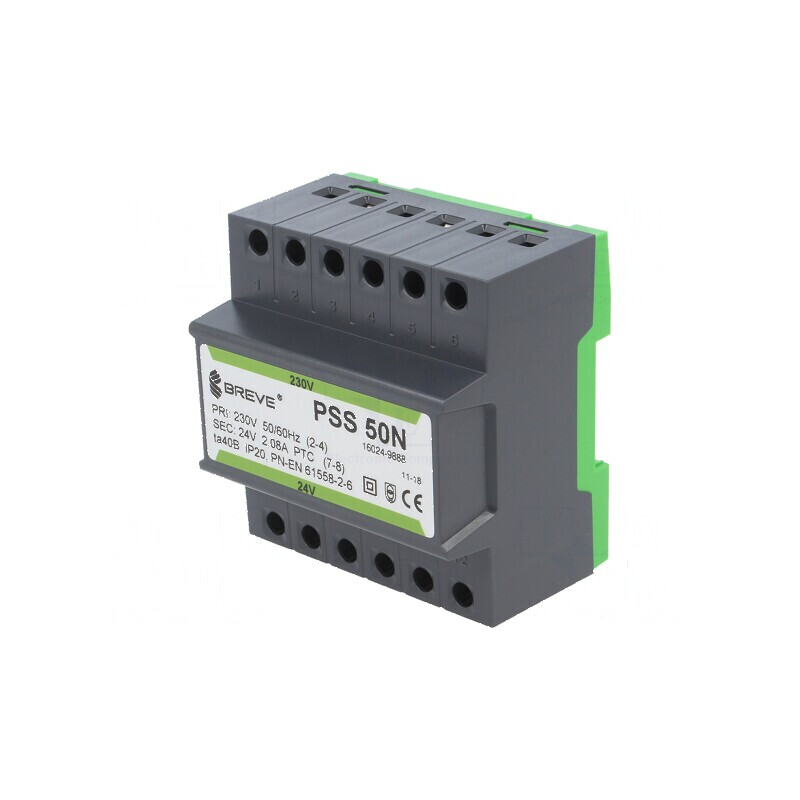 Transformator 50VA 230VAC 24V Term - Banda cu Cleme | Electronic-mag.ro | Componente Electronice