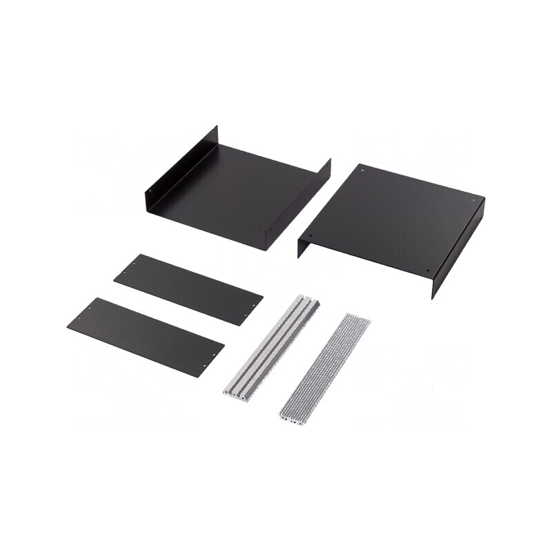 Carcasă aluminiu neagră 250mm x 260mm x 90mm | Electronic-mag.ro | Componente Electronice