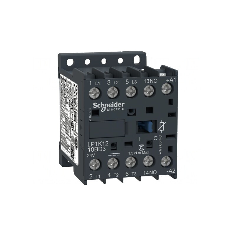 Contactor cu 3 poli și 3 contacte auxiliare, 24VDC 12A | Electronic-mag.ro | Componente Electronice