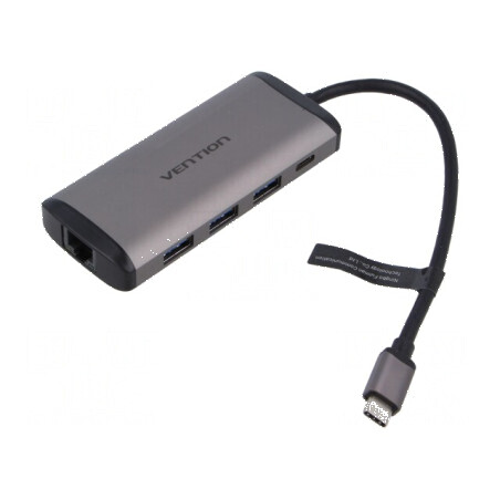Hub USB USB 3.0 gri Număr porturi: 8 0,15m Placare: nichelat - Hub USB 3.0 cu 8 porturi, gri | Electronic-mag.ro | Componente Electronice