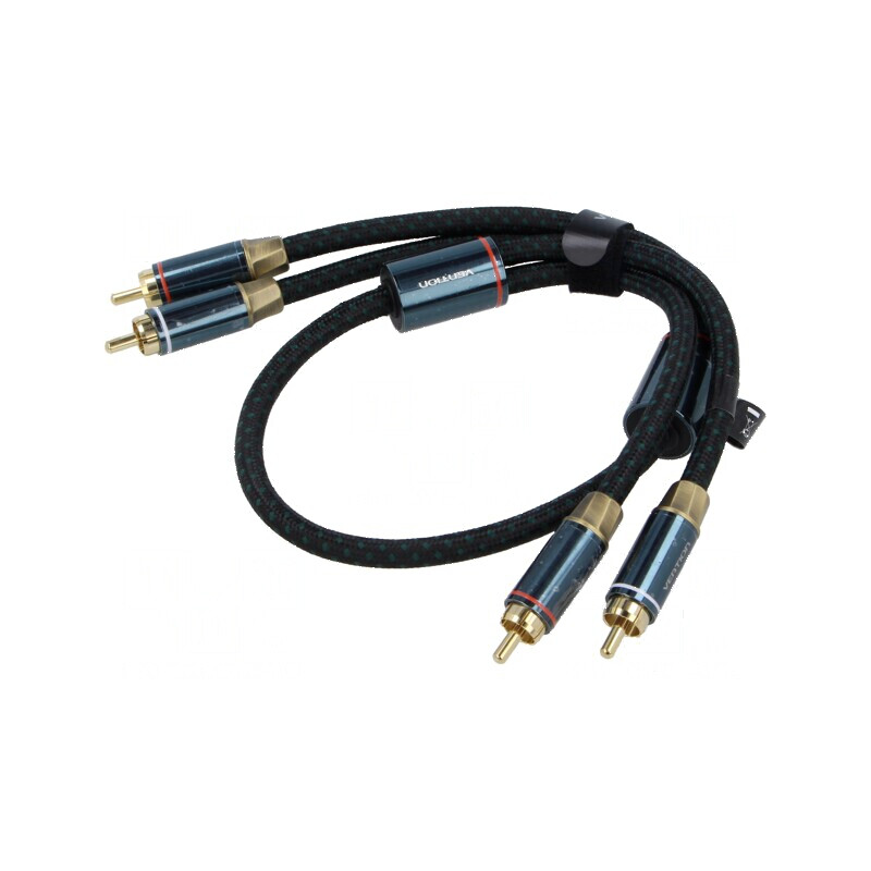 Cablu RCA mufă x2, 2m aurit negru | Electronic-mag.ro | Componente Electronice