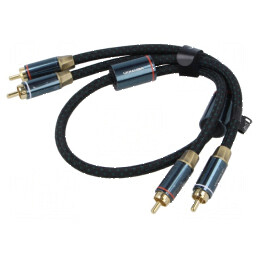 Cablu RCA mufă x2 1,5m negru aurit | Electronic-mag.ro | Componente Electronice