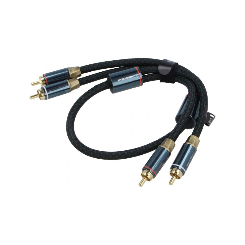 Cablu RCA mufă x2 1,5m negru aurit | Electronic-mag.ro | Componente Electronice