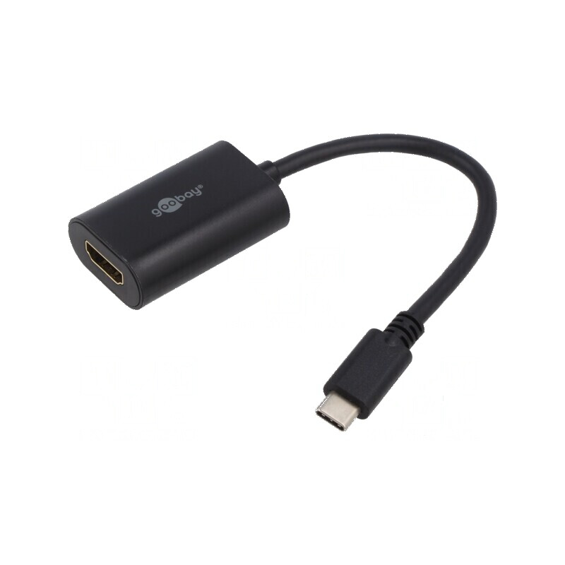 Adaptor HDMI USB-C 0,2m negru | Electronic-mag.ro | Componente Electronice
