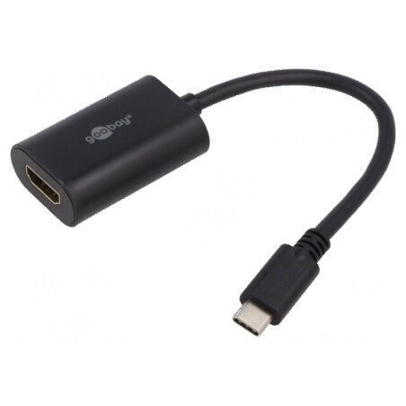 Adaptor HDMI USB-C 0,2m negru | Electronic-mag.ro | Componente Electronice