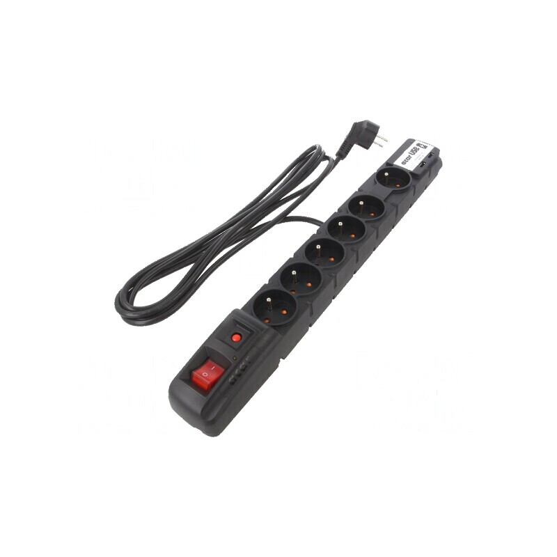 Prelungitor cu prize protectie supratensiune 6 prize 10A | Electronic-mag.ro | Componente Electronice