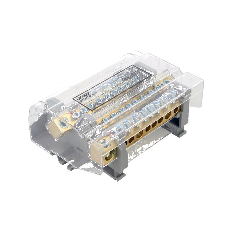 Bloc de distribuție cu 4 piste și 36 borne, gri 160A | Electronic-mag.ro | Componente Electronice
