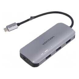 Hub USB HDMI soclu,USB A soclu x3,USB C soclu x2 gri | Electronic-mag.ro | Componente Electronice