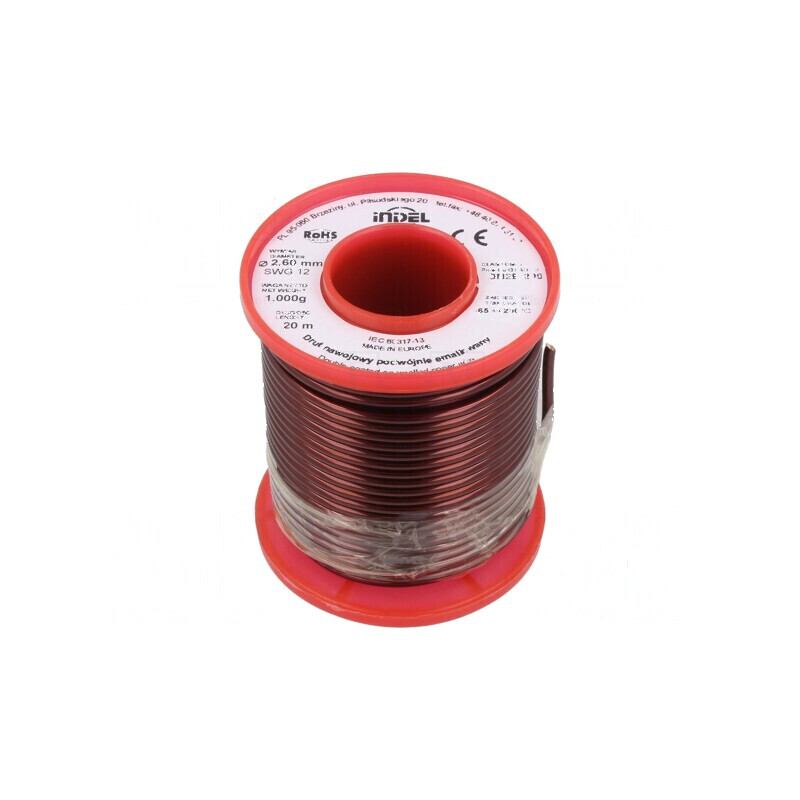 Sârmă bobină dublu emailată 2,6mm 1kg -65÷200°C Fire: Cu | Electronic-mag.ro | Componente Electronice
