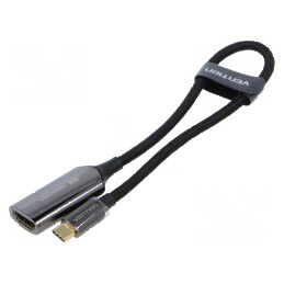 Cablu HDMI USB-C negru 0.25m | Electronic-mag.ro | Componente Electronice