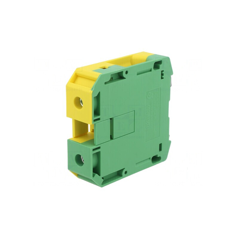 Termen de îmbinare cu şine de 70mm2, piste de 1 şi borne de 2 galben-verde | Electronic-mag.ro | Componente Electronice