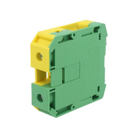 Termen de îmbinare cu şine de 70mm2, piste de 1 şi borne de 2 galben-verde | Electronic-mag.ro | Componente Electronice