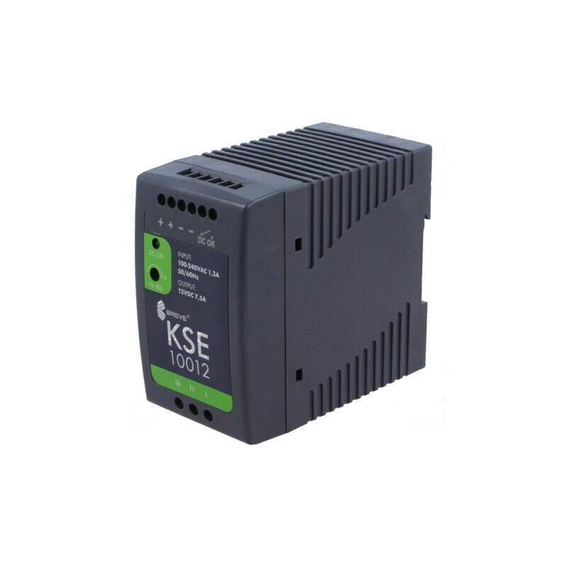 Alimentator pulsatoriu pentru şină DIN 90W 12VDC 7,5A IP20 | Electronic-mag.ro | Componente Electronice