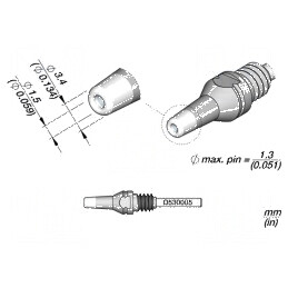 Vârf pentru ciocane de dezlipit 3,4x1,5mm | Electronic-mag.ro | Componente Electronice