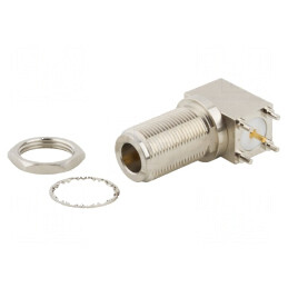 Conector unghi 90° N mamă - aurit | Electronic-mag.ro | Componente Electronice