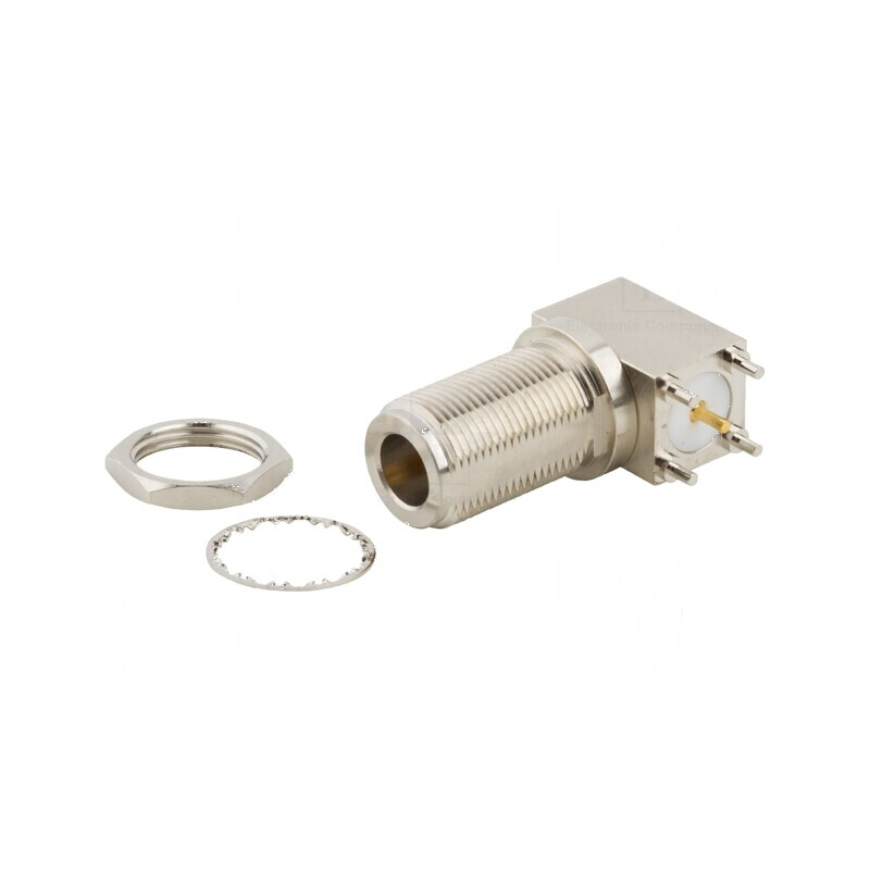 Conector unghi 90° N mamă - aurit | Electronic-mag.ro | Componente Electronice