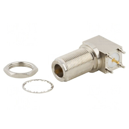 Conector unghi 90° N mamă - aurit | Electronic-mag.ro | Componente Electronice