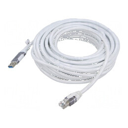 Cablu USB 3.0 RJ45 10m alb F/UTP | Electronic-mag.ro | Componente Electronice