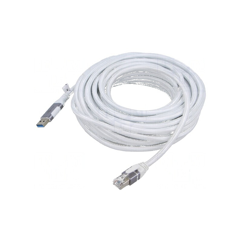 Cablu USB 3.0 RJ45 10m alb F/UTP | Electronic-mag.ro | Componente Electronice