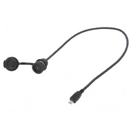 Cablu adaptor USB 2.0 cu capac de protecţie 0,5m IP67 | Electronic-mag.ro | Componente Electronice
