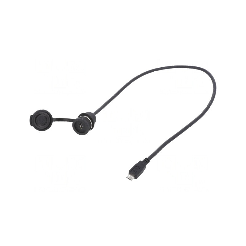 Cablu adaptor USB 2.0 cu capac de protecţie 0,5m IP67 | Electronic-mag.ro | Componente Electronice
