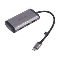 Hub USB HDMI soclu, USB A x3, USB C, VGA Adapter | Electronic-mag.ro | Componente Electronice